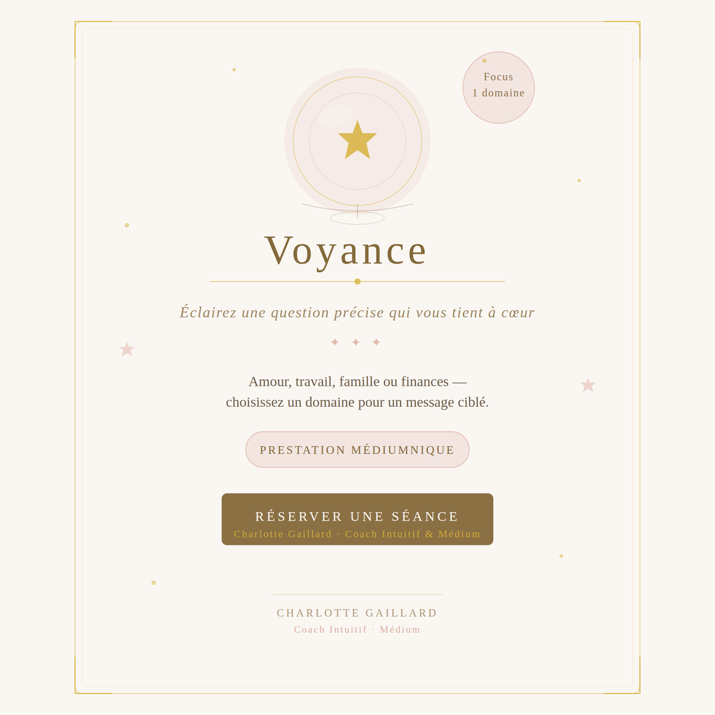 VOYANCE 1 DOMAINE — 30 minutes | 45 € En présentiel à Romenay ou en visioconférence