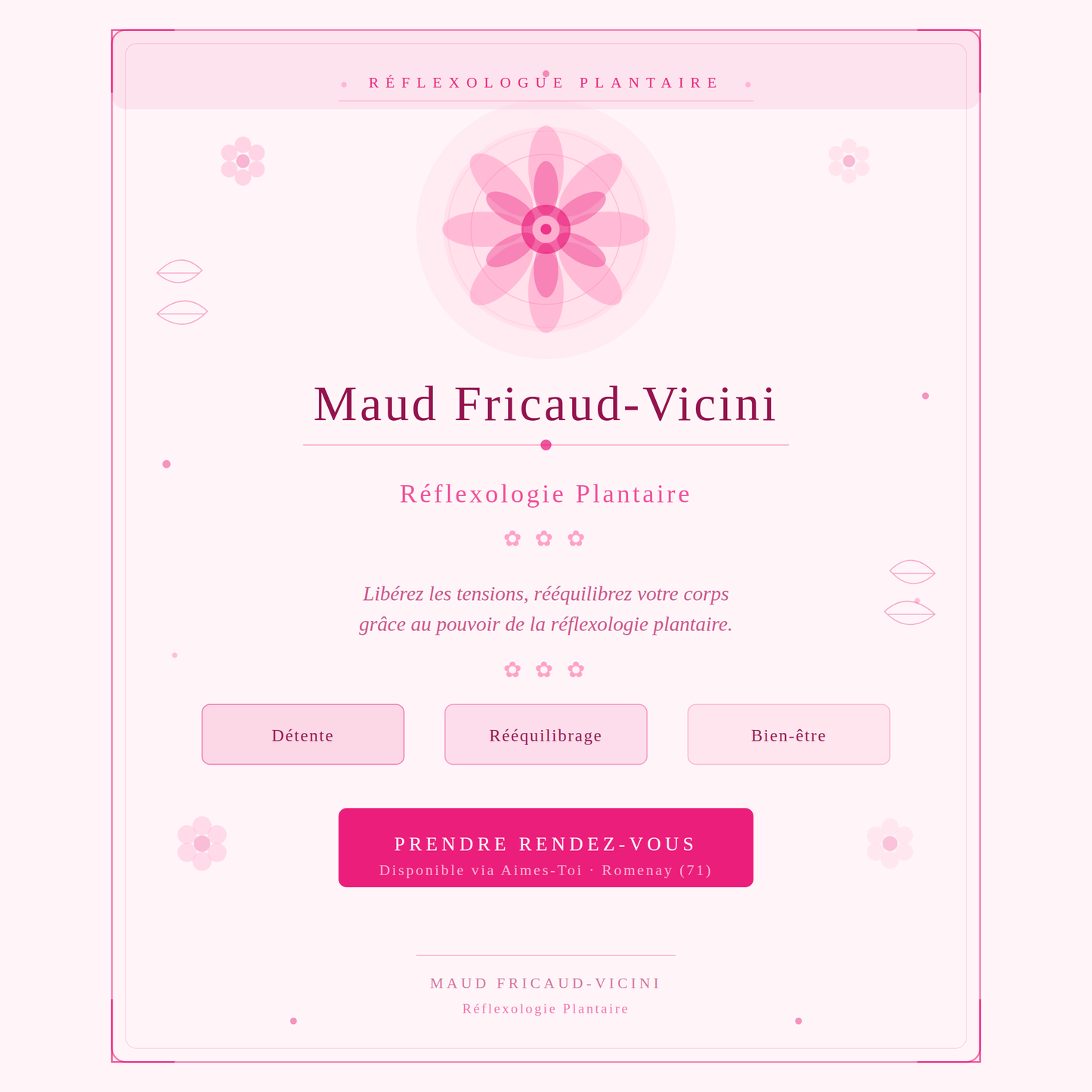 Maud Fricaud-Vicini, Réflexologue