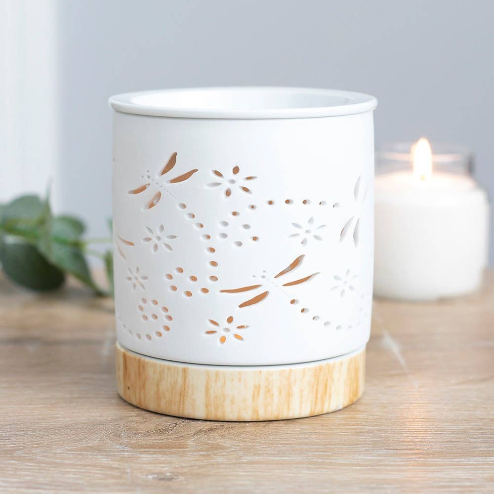 Brûleur à huiles essentielles et fondants en céramique Libellule