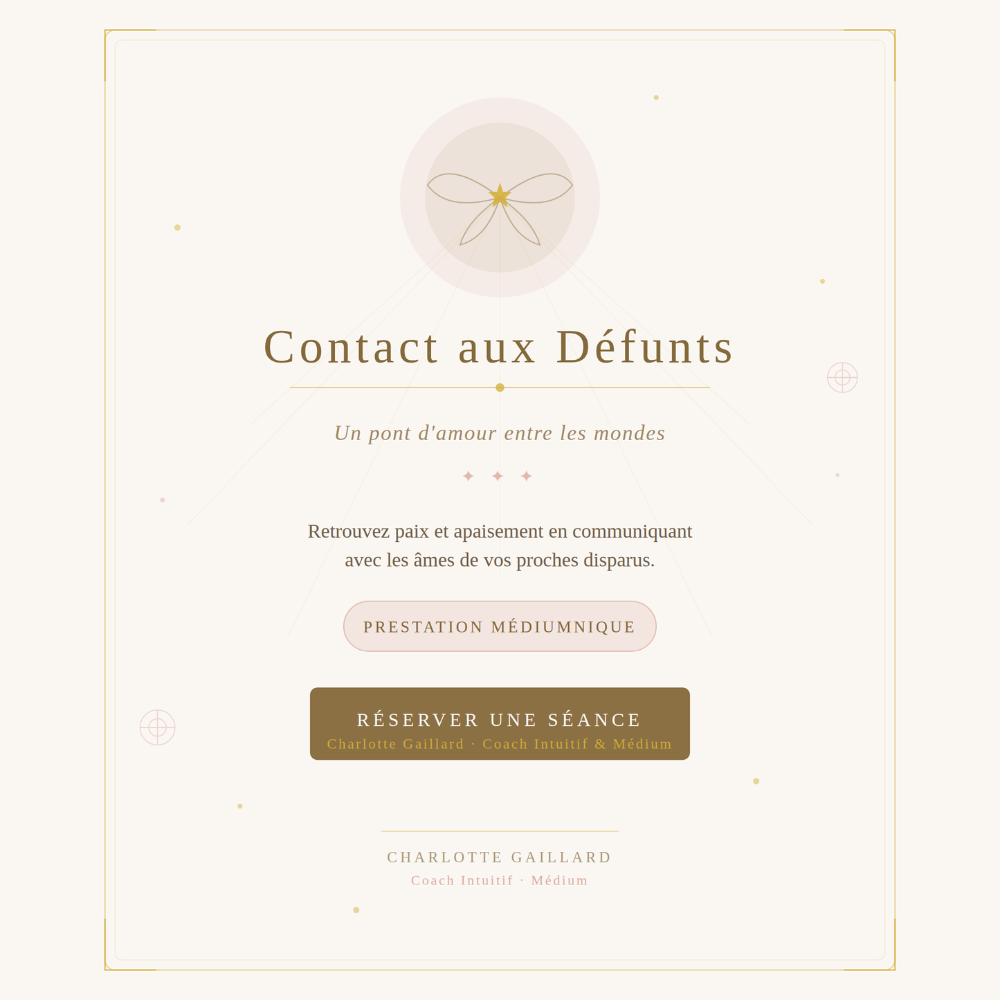 CONTACT AUX DÉFUNTS — 1 heure | 75 € En présentiel uniquement à Romenay