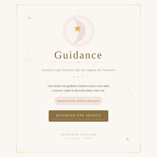 GUIDANCE — 30 minutes | 45 € En présentiel à Romenay ou en visioconférence