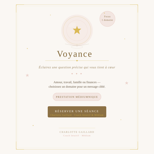 VOYANCE 1 DOMAINE — 30 minutes | 45 € En présentiel à Romenay ou en visioconférence