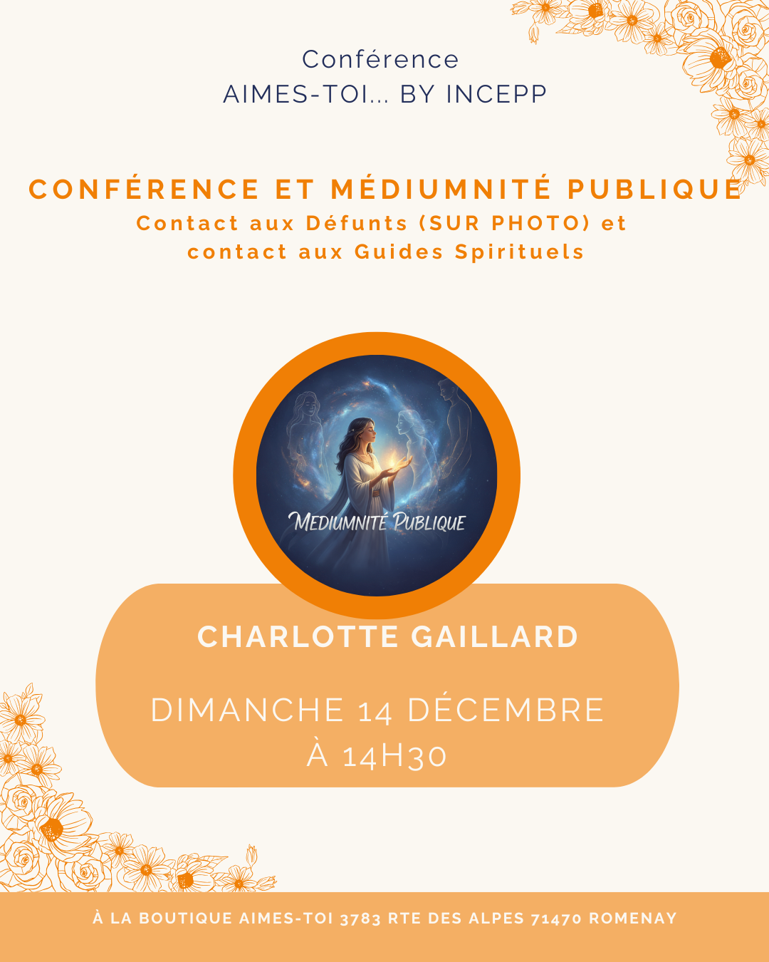 Conférence & Médiumnité Publique à Romenay – Messages de Vos Défunts et Guides Spirituels