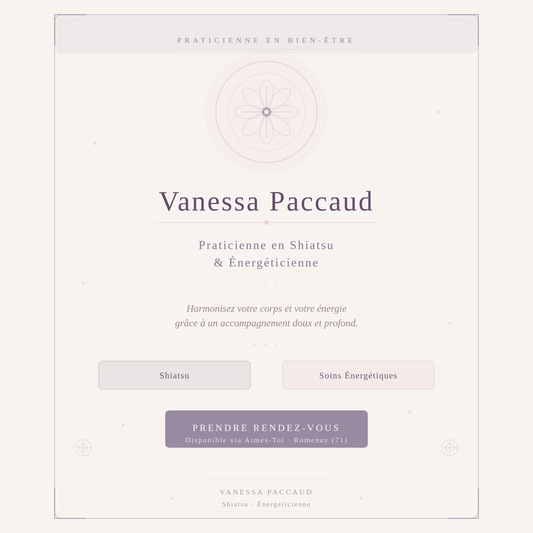 Vanessa Paccaud, Energéticienne et Praticienne en Shiatsu