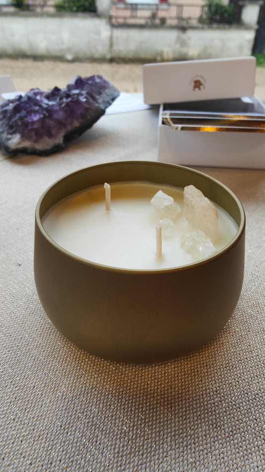 Bougie chakra plexus solaire cire soja naturelle