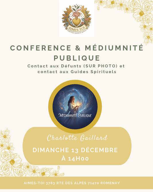 Conférence « Le lien qui unit les défunts et les vivants » suivie d’une médiumnité publique — Dimanche 13 décembre 2026